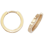 9CT GOLD DIAMOND CUT HINGED HOOP EARRINGS